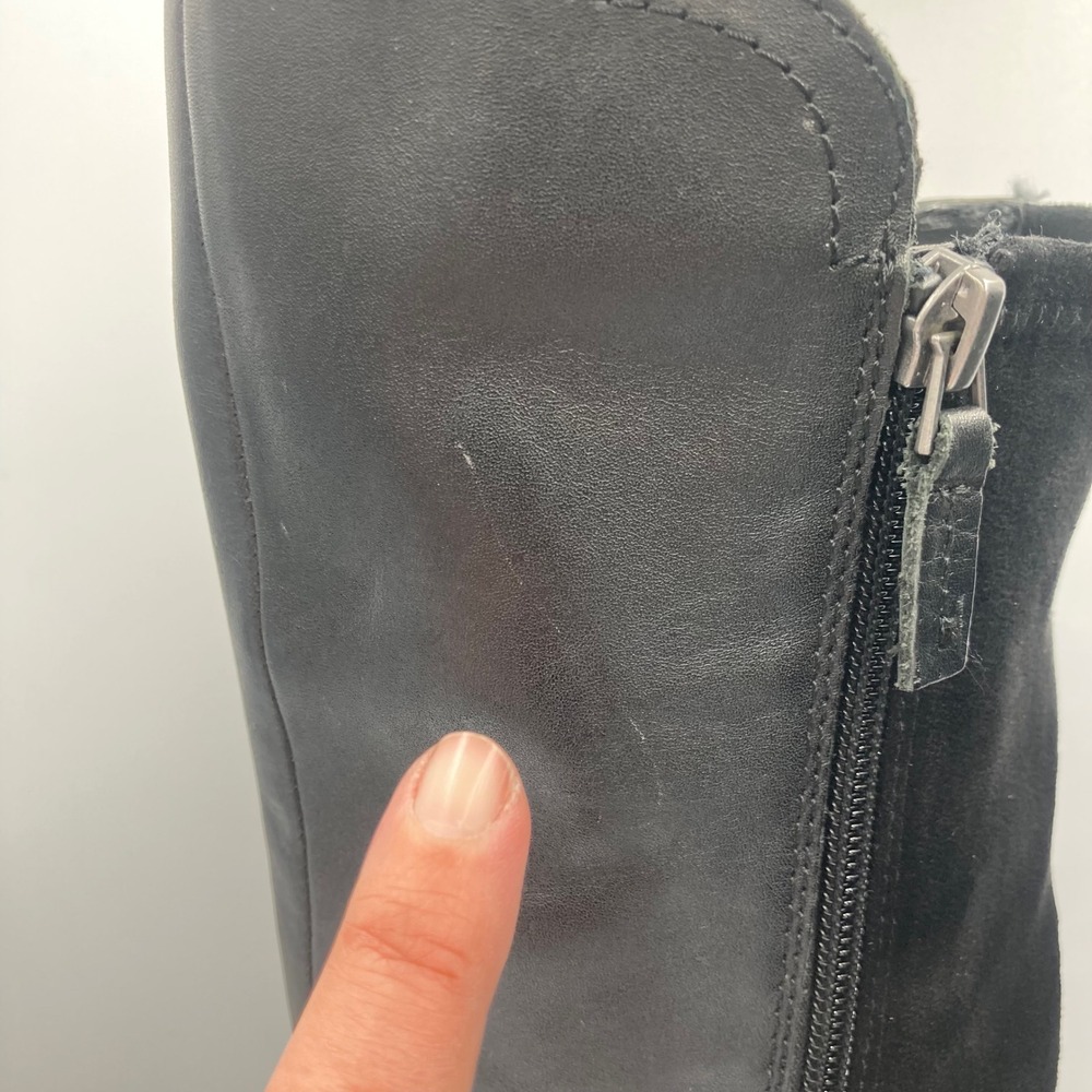 Franco Sarto Liora Black Leather Suede Knee High Riding Boots Women's Size 8M - Picture 8 of 11